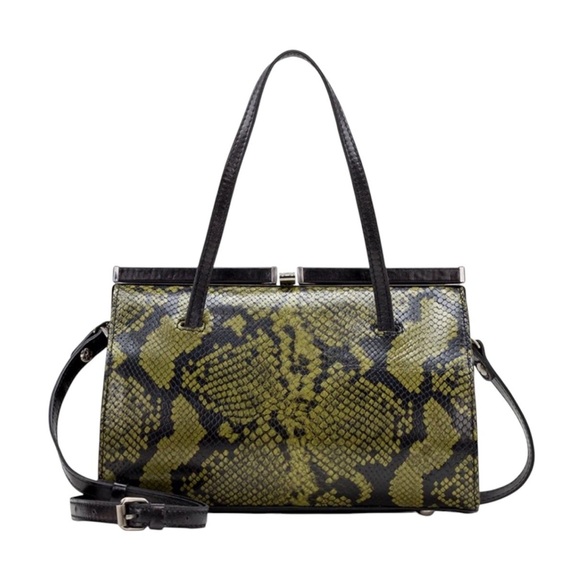 Patricia Nash Olive Snake Print Satchel - Picture 3 of 13